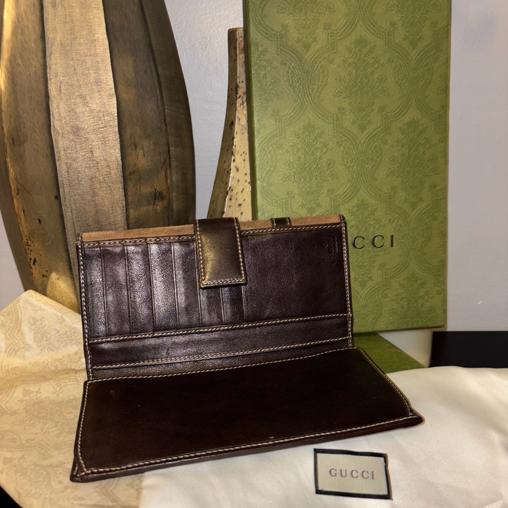 Gucci Beige and Dark Brown Wallet- Box & Dust Bag!! - Picture 5 of 7